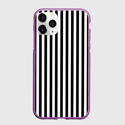 Чехол iPhone 11 Pro матовый Пикси полосы / 3D-Фиолетовый – фото 1