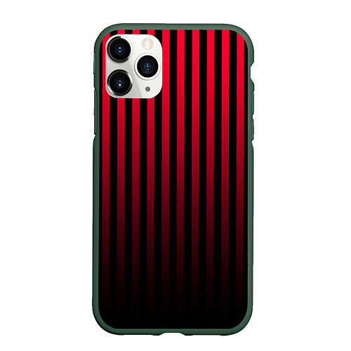Чехол iPhone 11 Pro матовый Пикси полосы / 3D-Темно-зеленый – фото 1
