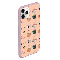 Чехол iPhone 11 Pro матовый Суши, цвет: 3D-розовый — фото 2