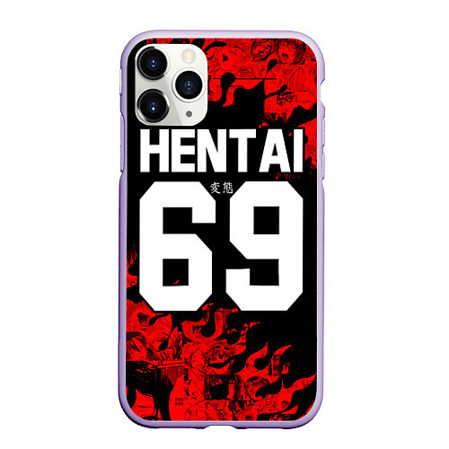 Чехол iPhone 11 Pro матовый HENTAI 02 / 3D-Светло-сиреневый – фото 1