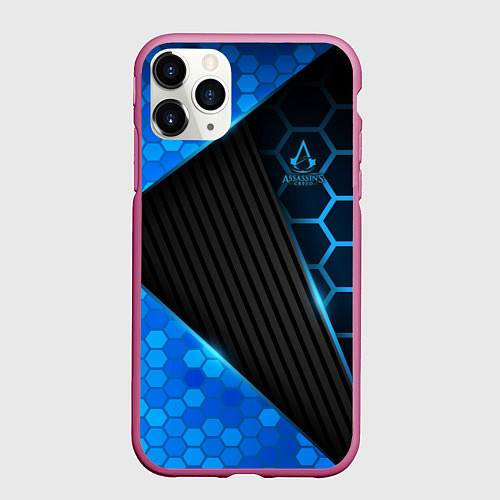 Чехол iPhone 11 Pro матовый Assassins Creed / 3D-Малиновый – фото 1
