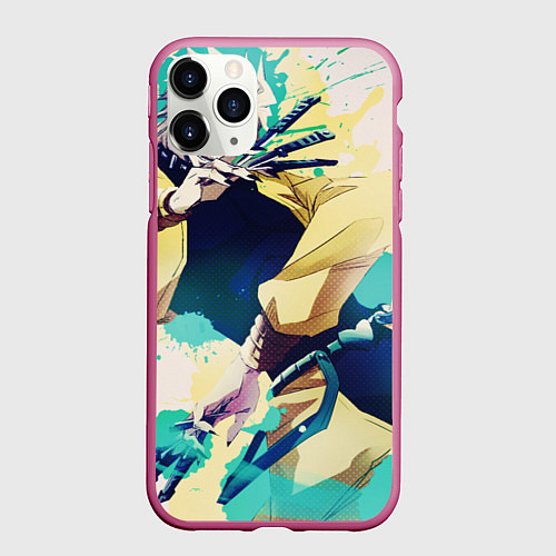 Чехол iPhone 11 Pro матовый JoJo / 3D-Малиновый – фото 1