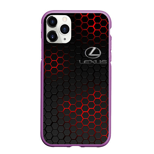 Чехол iPhone 11 Pro матовый LEXUS / 3D-Фиолетовый – фото 1