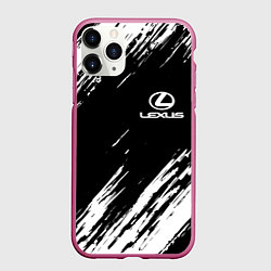 Чехол iPhone 11 Pro матовый LEXUS, цвет: 3D-малиновый
