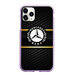 Чехол iPhone 11 Pro матовый Mercedes-Benz, цвет: 3D-сиреневый