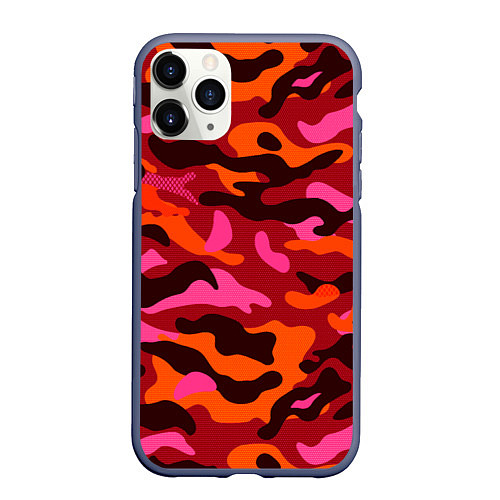 Чехол iPhone 11 Pro матовый CAMOUFLAGE RED / 3D-Серый – фото 1