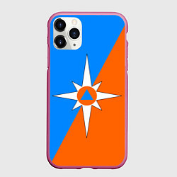 Чехол iPhone 11 Pro матовый МЧС России, цвет: 3D-малиновый