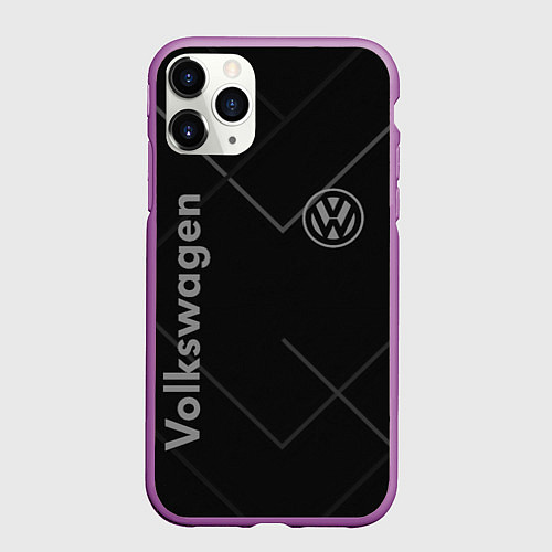 Чехол iPhone 11 Pro матовый VOLKSWAGEN / 3D-Фиолетовый – фото 1