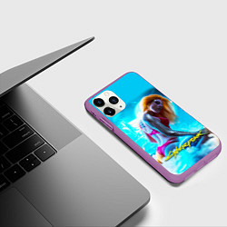Чехол iPhone 11 Pro матовый CYBERPUNK 2077, цвет: 3D-фиолетовый — фото 2