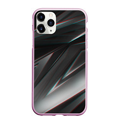 Чехол iPhone 11 Pro матовый GEOMETRY STRIPES GLITCH, цвет: 3D-розовый