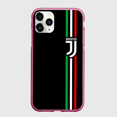 Чехол iPhone 11 Pro матовый JUVENTUS / 3D-Малиновый – фото 1