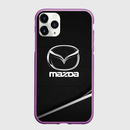 Чехол iPhone 11 Pro матовый MAZDA / 3D-Фиолетовый – фото 1