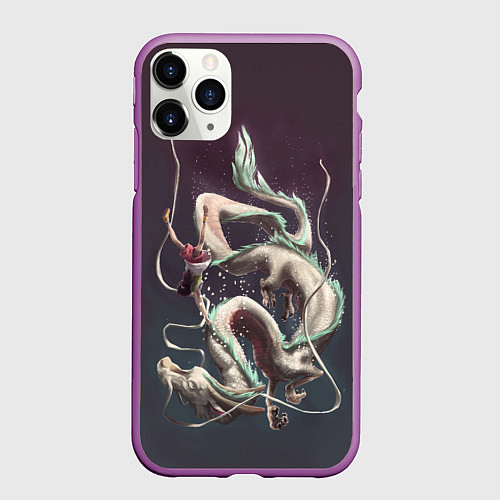 Чехол iPhone 11 Pro матовый Унесённые призраками / 3D-Фиолетовый – фото 1