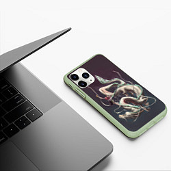 Чехол iPhone 11 Pro матовый Унесённые призраками, цвет: 3D-салатовый — фото 2