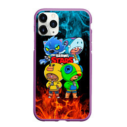 Чехол iPhone 11 Pro матовый Brawl Stars Leon Quattro, цвет: 3D-фиолетовый