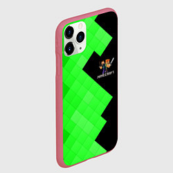 Чехол iPhone 11 Pro матовый MINECRAFT, цвет: 3D-малиновый — фото 2