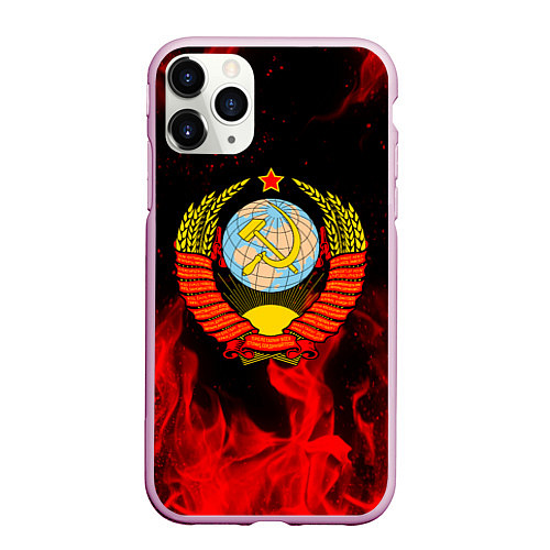 Чехол iPhone 11 Pro матовый СССР / 3D-Розовый – фото 1