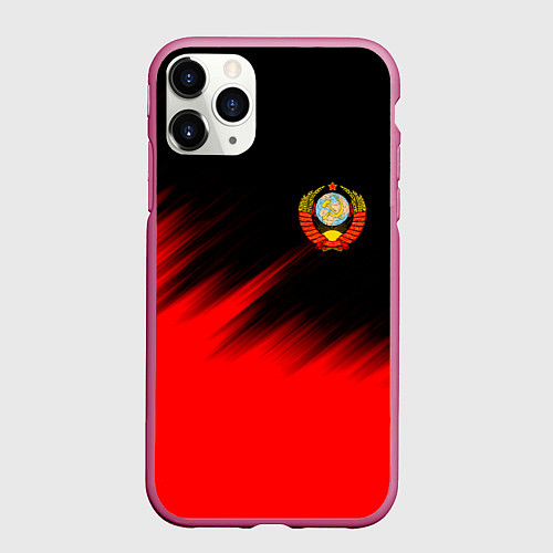 Чехол iPhone 11 Pro матовый СССР / 3D-Малиновый – фото 1