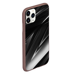 Чехол iPhone 11 Pro матовый GEOMETRY STRIPES BLACK & WHITE, цвет: 3D-коричневый — фото 2