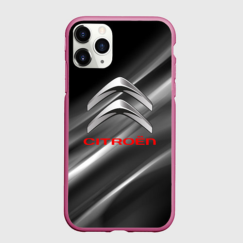 Чехол iPhone 11 Pro матовый CITROEN / 3D-Малиновый – фото 1