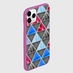 Чехол iPhone 11 Pro матовый ТРЕУГОЛЬНИКИ, цвет: 3D-фиолетовый — фото 2