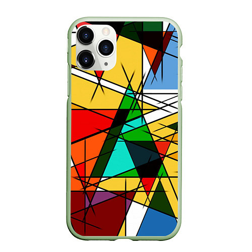 Чехол iPhone 11 Pro матовый ПИКАССО / 3D-Салатовый – фото 1