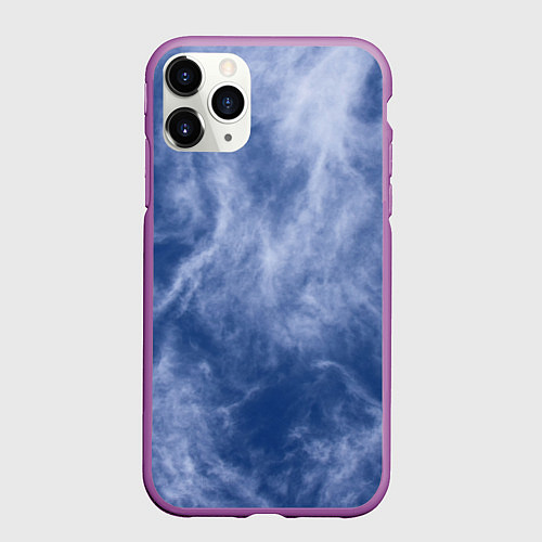 Чехол iPhone 11 Pro матовый Облака в небе / 3D-Фиолетовый – фото 1