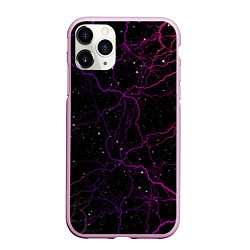 Чехол iPhone 11 Pro матовый Молнии, цвет: 3D-розовый