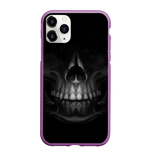 Чехол iPhone 11 Pro матовый Череп / 3D-Фиолетовый – фото 1