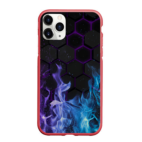 Чехол iPhone 11 Pro матовый Fire / 3D-Красный – фото 1