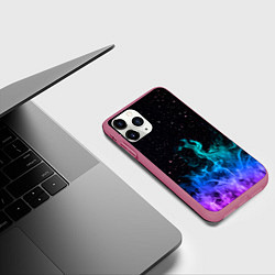 Чехол iPhone 11 Pro матовый Перламутровый огонь, цвет: 3D-малиновый — фото 2