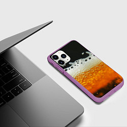 Чехол iPhone 11 Pro матовый ТЕМНОЕ ПИВО, цвет: 3D-фиолетовый — фото 2