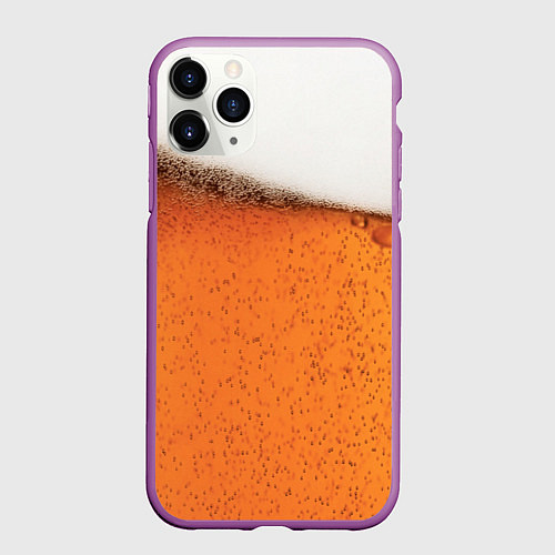 Чехол iPhone 11 Pro матовый ПИВО! / 3D-Фиолетовый – фото 1