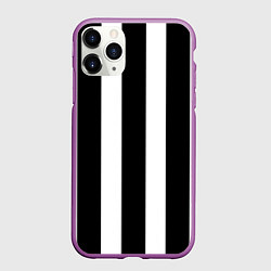 Чехол iPhone 11 Pro матовый Полоска, цвет: 3D-фиолетовый