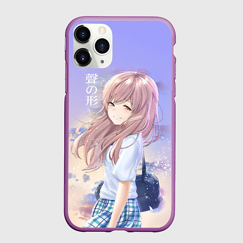 Чехол iPhone 11 Pro матовый Silent Voice / 3D-Фиолетовый – фото 1