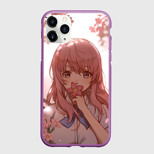 Чехол iPhone 11 Pro матовый Koe no Katachi / 3D-Фиолетовый – фото 1