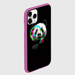 Чехол iPhone 11 Pro матовый Панда и мыльный пузырь, цвет: 3D-фиолетовый — фото 2