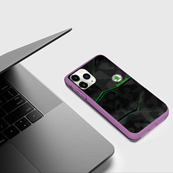 Чехол iPhone 11 Pro матовый SKODA, цвет: 3D-фиолетовый — фото 2
