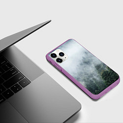 Чехол iPhone 11 Pro матовый Туманный лес, цвет: 3D-фиолетовый — фото 2
