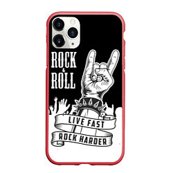 Чехол iPhone 11 Pro матовый Rock and Roll, цвет: 3D-красный