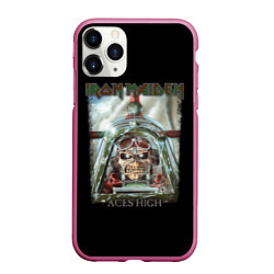 Чехол iPhone 11 Pro матовый Iron Maiden, цвет: 3D-малиновый