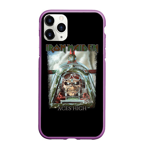 Чехол iPhone 11 Pro матовый Iron Maiden / 3D-Фиолетовый – фото 1