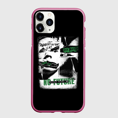 Чехол iPhone 11 Pro матовый Sex Pistols / 3D-Малиновый – фото 1