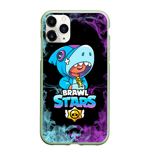 Чехол iPhone 11 Pro матовый Brawl Stars Leon Shark / 3D-Салатовый – фото 1