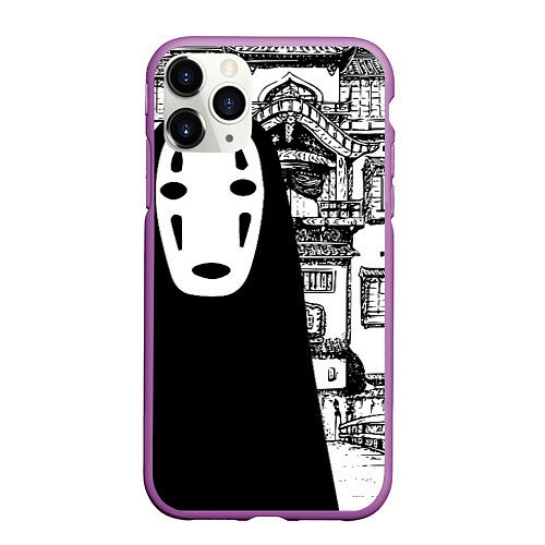 Чехол iPhone 11 Pro матовый No-Face Spirited Away Ghibli / 3D-Фиолетовый – фото 1