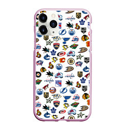 Чехол iPhone 11 Pro матовый NHL PATTERN Z, цвет: 3D-розовый