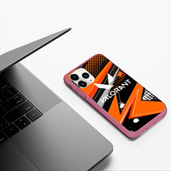 Чехол iPhone 11 Pro матовый Valorant, цвет: 3D-малиновый — фото 2