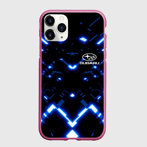 Чехол iPhone 11 Pro матовый SUBARU / 3D-Малиновый – фото 1