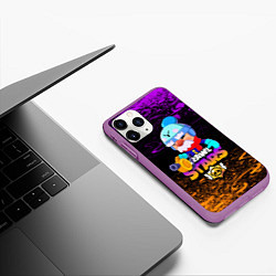 Чехол iPhone 11 Pro матовый BRAWL STARS GALE, цвет: 3D-фиолетовый — фото 2