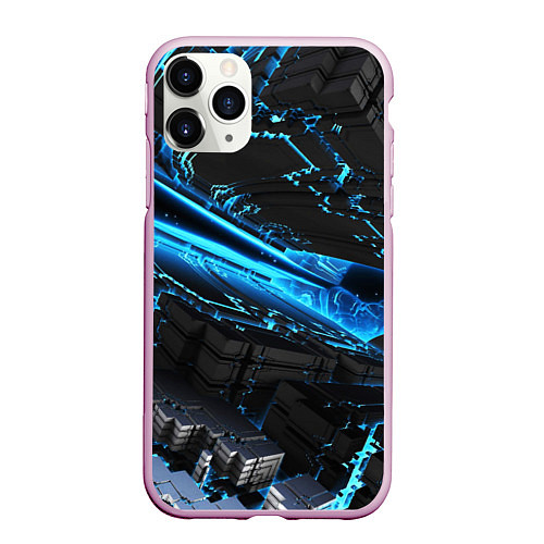 Чехол iPhone 11 Pro матовый DIGITAL ABSTRACT / 3D-Розовый – фото 1